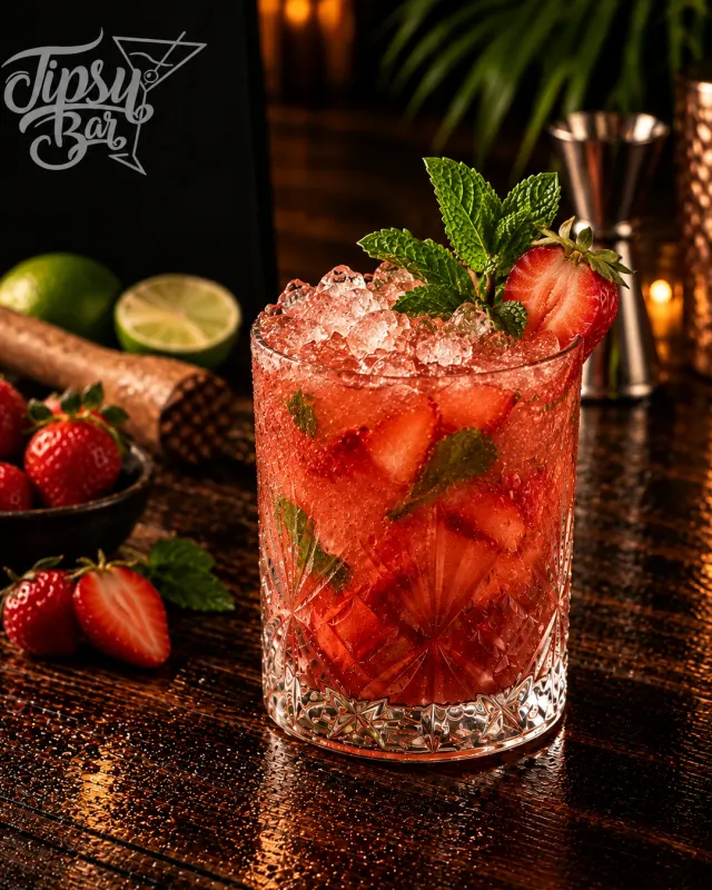 Strawberry Rum Smash de Tipsy Bar